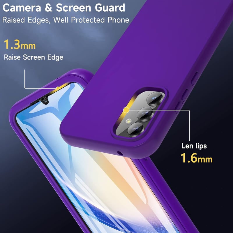 Samsung Galaxy A34 5G 360 fokos védőtok beépített kijelzővédővel - Lila