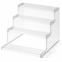 Suport de prezentare transparent Lifewit cu 4 niveluri pentru parfumuri, figurine, prăjituri, de masă — treaptă lipsă (stare: vezi a 2-a imagine) 1