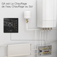 MOES WiFi Okos Termosztát Padlófűtéshez - Fekete Érintőképernyős Fűtésszabályozó Tuya/Smart Life Applikációval, Alexa/Google Hangvezérléssel 4
