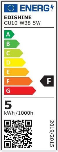 EDISHINE GU10 LED Spotlámpa, 2700K Meleg Fehér, Dimmelhető, 38° Szögű Fénysugár, 5W/350 Lumen, 50W Helyettesítő, Beltéri Világítás, 10 db 8