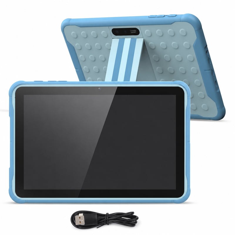 Tabletă pentru copii PRITOM 10 inchi Android 13 3G WiFi 2GB — defectă, funcționează parțial: se blochează la logo, ecranul pâlpâie (stare: vezi a doua fotografie)