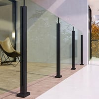 ABONOK 95 cm-es Fekete Sarok Üvegkorlát Oszlop - 304-es Rozsdamentes Acél, 10-12 mm Üveghez, Erkélyhez, Lépcsőhöz, Teraszhoz 2
