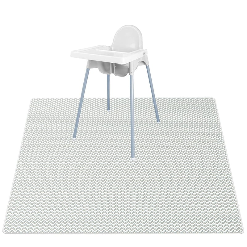 Vicloon 135x135cm Mosható Etetőszék Alátét - Vízálló Babaszőnyeg Hullámmintával