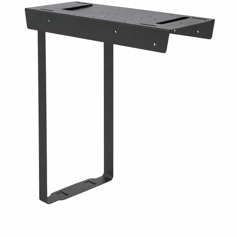 Suport PC reglabil sub birou BONTEC, consolă CPU din oțel, 20 kg — lipsesc curelele și 1 element de colț metalic (stare: vezi a 2-a imagine)