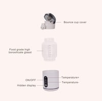 Hoapin hordozható cumisüveg-melegítő, 5200 mAh akkumulátor, 37-55°C, 300ml, fehér 5