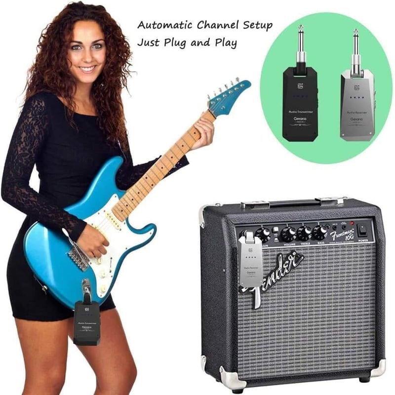 Getaria 5.8GHz-es vezeték nélküli gitár adó-vevő rendszer elektromos gitárhoz és basszushoz