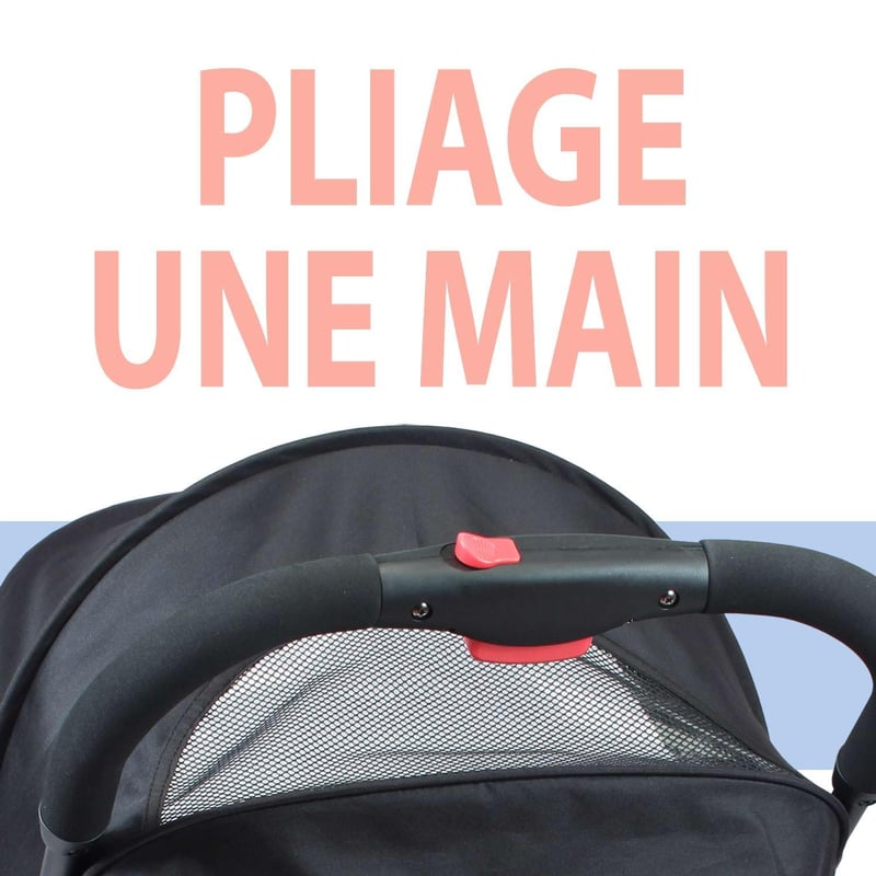 BAMBIKID Yuko Ultrakompakt Városi Babakocsi - Szürke/Fekete, Újszülött Kortól, Egykezes Összecsukás, 4 Pozíciós Háttámla, 6,8 kg