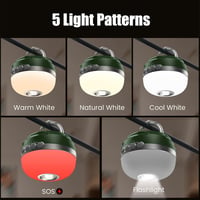 Tölthető RGB LED kempinglámpa 5200mAh, 6 fényerő, mágnessel - Túrázáshoz 2