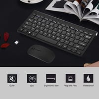 Ergonomikus vezeték nélküli billentyűzet és egér szett - Vízálló, újratölthető, csendes, fekete - PC, laptop, Smart TV 6