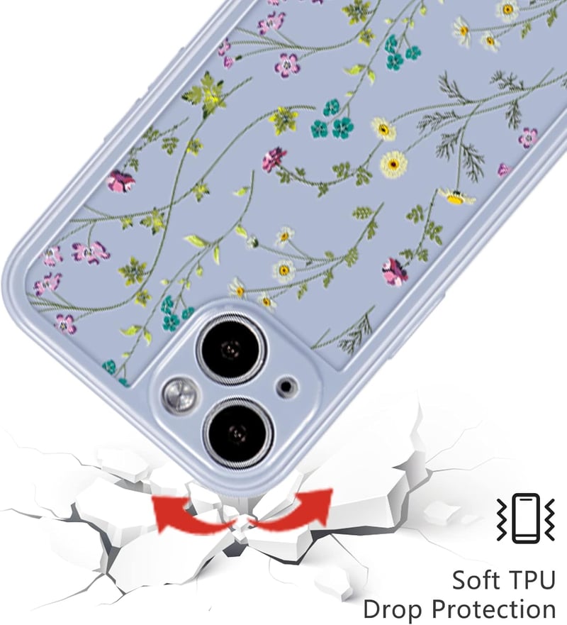 Raleavo virágmintás iPhone 13 szilikon tok - szürke, ütésálló, vékony