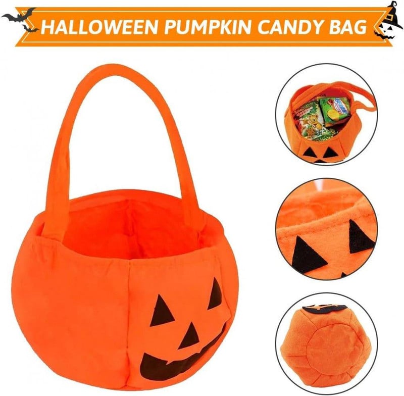 Tökös Halloween Cukorkagyűjtő Táska Gyerekeknek, 2db-os Szett (19,5×27,5 cm)