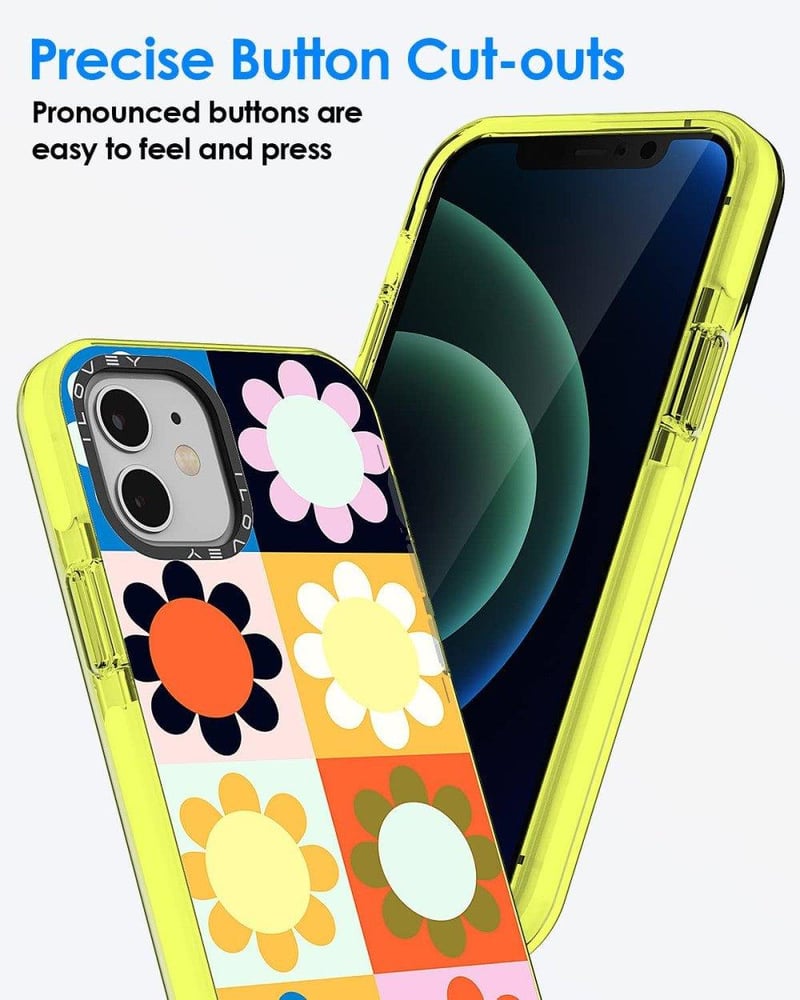iPhone 12 Sárga Szilikon Tok Nőknek Virágmintával