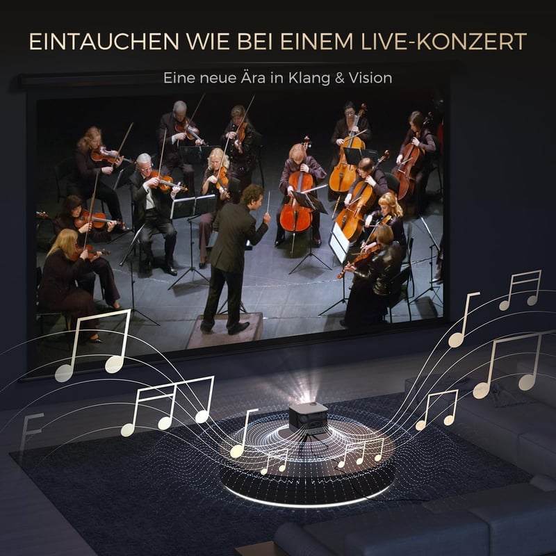 AURZEN Boom 3 Projektor Hivatalos Netflix 3D Dolby Hangzással - 4K Autofókusz, WiFi6, Bluetooth, HDR10, 1080P Full HD Házimozi Vetítő