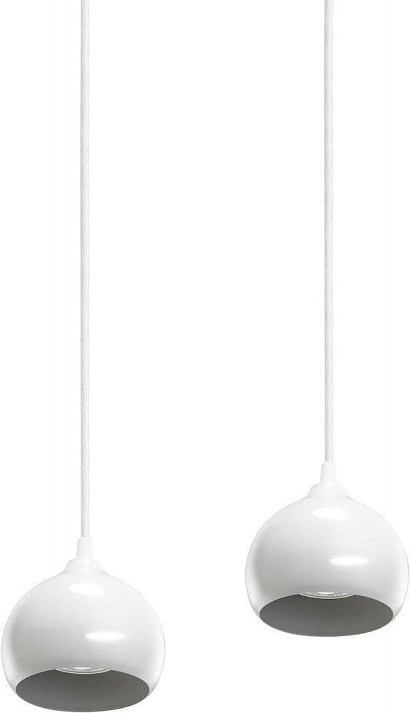 Linkind modern fehér függőlámpa szett, 2 db GU10 foglalattal, matt fém árnyékolóval