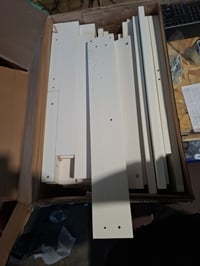 vidaXL 3 részes fenyőfa kerti ülőgarnitúra fehér tömör fenyő 183x61x62 cm moduláris — festékpöttyös felület (állapot: lásd a 2. képet) 2