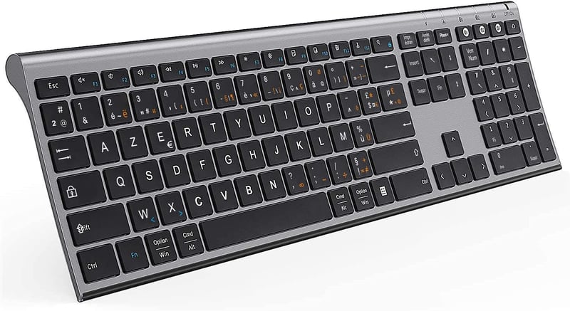 seenda Ultravékony Bluetooth Billentyűzet 3 Csatornával - Újratölthető, Többeszközös Kompatibilitás PC, Tablet, Telefon, iPad Készülékekhez 