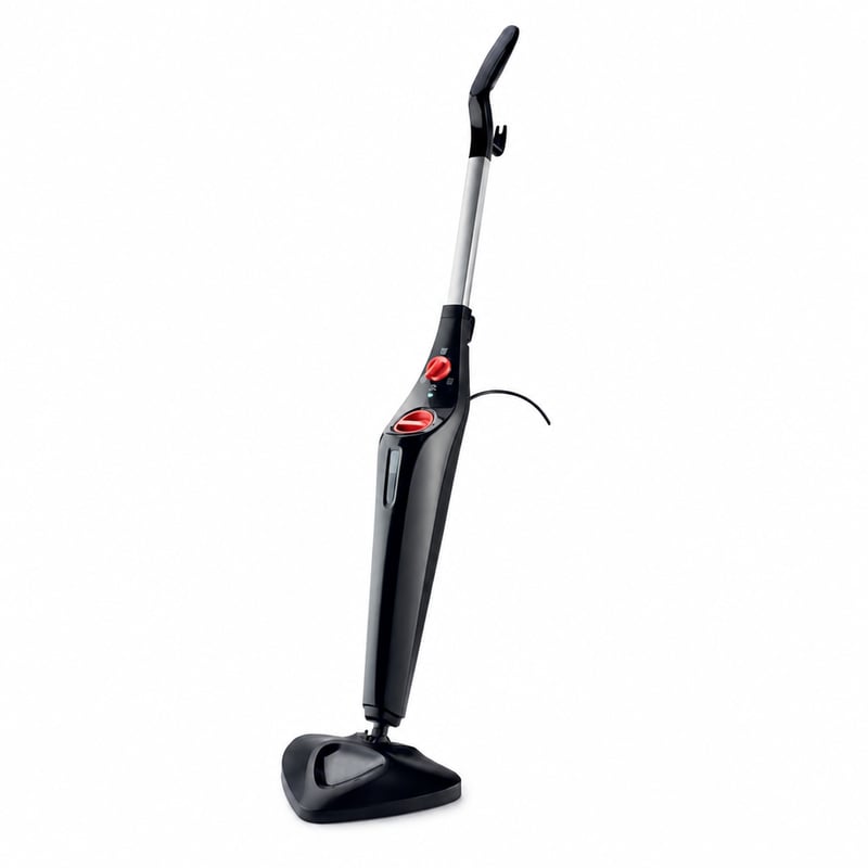 Aparat de curățat cu abur Vileda Steam Plus, rezervor de 400 ml, negru, microfibră — piesă incompletă, cu urme vizibile de utilizare (stare: vezi fotografia nr. 2)