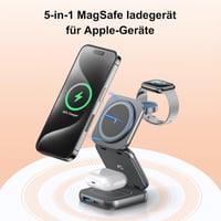 AC Island 5 az 1-ben MagSafe Kompatibilis iPhone Töltőállomás - Összecsukható Utazási Töltő iPhone 16/15/14/13/12, AirPods Pro, Apple Watch  2
