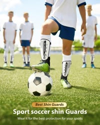 Airsfish Gyerek Sípcsontvédő Bokavédelemmel - Állítható, Minősített Futball Felszerelés Fiúknak és Lányoknak 5