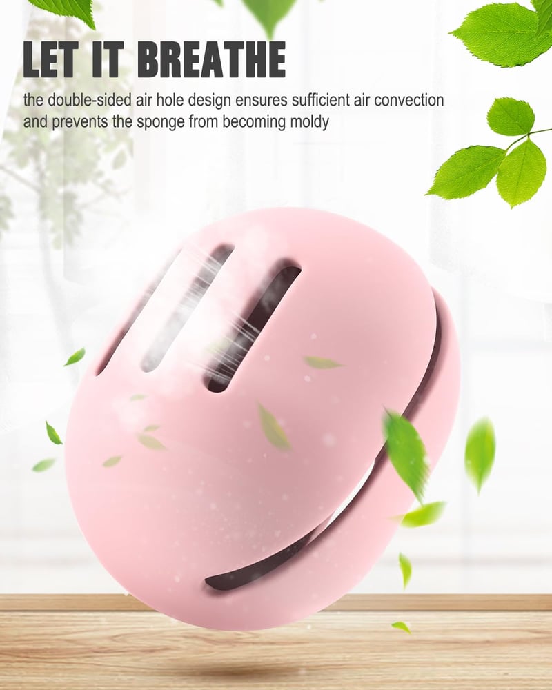 FERYES Szilikon Sminkszivacs Tartó - Rózsaszín Utazási Sminkkellék Tok Beauty Blender Szivacsokhoz - Légáteresztő Védőtok