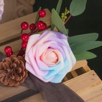 N&T NIETING Habrózsák 25 db-os Szett - Szivárványszínű Művirágok Szárral, Esküvői Dekorációhoz, Csokrokhoz, Otthoni Díszítéshez 4