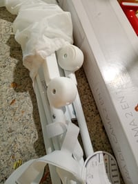 Barieră de pat 2 în 1 Asalvo pentru copii 150 cm, protecție laterală albă pentru cei mici — suprafață ruginită (stare: vezi a 2-a imagine) 3