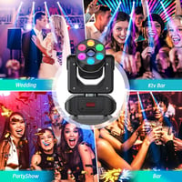 LED Moving Head Fényvető 90W RGBW Távirányítós Diszkófény 8 Mintával 7
