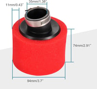 Piros GOOFIT 35mm-es légszűrő ATV-hez, 50-125 köbcentis terepjárókhoz 2