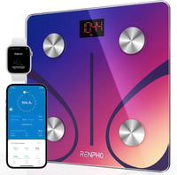 RENPHO Bluetooth okos testösszetétel-mérleg, BMI és testzsír analízis, piros 1