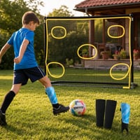 Futbalový štartovací balíček: 1x chrániče S + 1x štucne + 1x lopta č. 3 + 1x tréningová sieť na presnosť 1