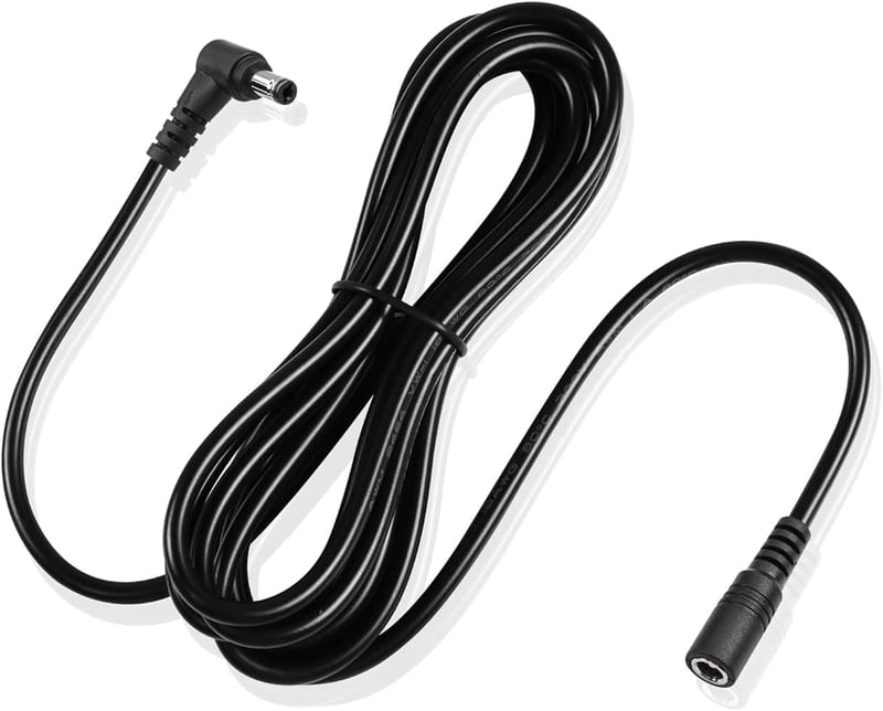 GINTOOYUN 3m DC Hosszabbító Kábel 5.5x2.1mm 90 Fokos Csatlakozóval - 18AWG Réz Tápkábel Biztonsági Kamerákhoz, LED Szalaghoz, 24V/100W