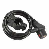 Špirálový zámok na bicykel Fischer 180 cm, 8 mm, čierny, s 2 kľúčmi a držiakom na rám – neúplný — bez krytu zámku (stav: pozri 2. obrázok) 1