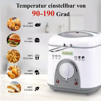 Augosma 1 literes mini olajsütő, állítható hőmérséklet, fehér 2