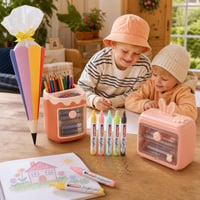 Farebný písací kútik: 40 cm kužeľ + organizér + 5x akrylový fix + peračník 1