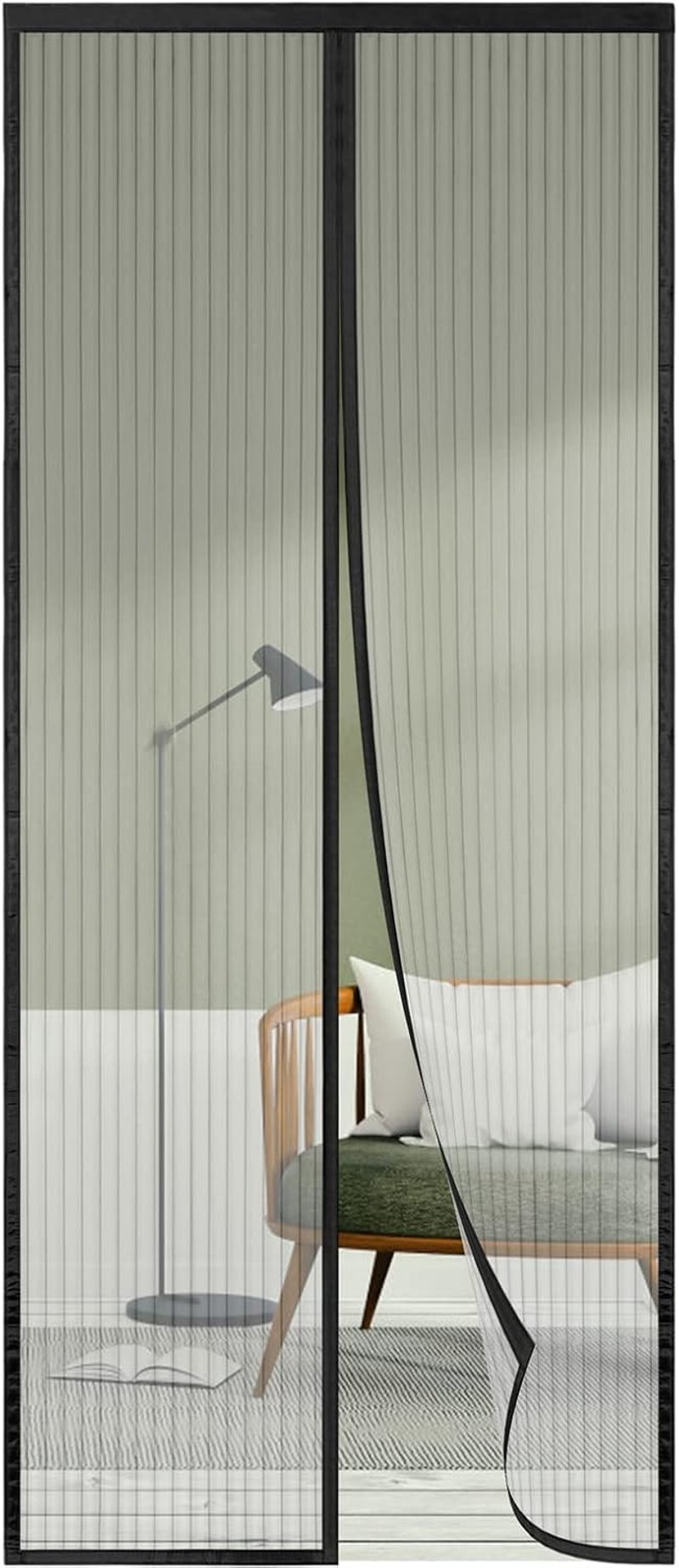 SHA2WEN Mágneses szúnyogháló ajtóra 85x220 cm, fekete, fúrás nélkül