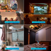 POYBPCY K8 Full HD 1080P WiFi Projektor - 5G/Bluetooth/16000 Lumen/200" Képernyő - Hordozható Házimozi Kompatibilis Okostelefonnal/Fire Stic 7