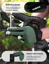 INBIKE Kerékpáros Kesztyű Férfiaknak, Kétujjas Érintőképernyős, Ütésálló, Rugalmas, Fényvisszaverő, Légáteresztő, Kék, S-es Méret 5