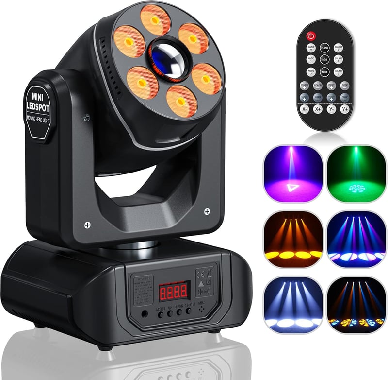 LED Moving Head Fényvető 90W RGBW Távirányítós Diszkófény 8 Mintával