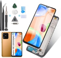 RongZy Xiaomi Redmi 10C LCD Kijelző és Érintőképernyő Csere Keret Szerelőkészlettel - Fekete, Kompatibilis 220333QAG/QBI/QNY/QL Modellekkel 1