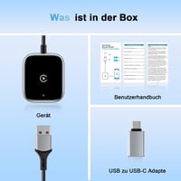AIZEO Vezeték Nélküli CarPlay Adapter - Gyors Átalakítás Vezetékes CarPlayről Vezeték Nélkülire, Mini Méretű, iPhone Kompatibilis 9