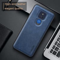 Moto G Play 2021 vékony, kék bőrhatású TPU tok ütésálló védelemmel 7