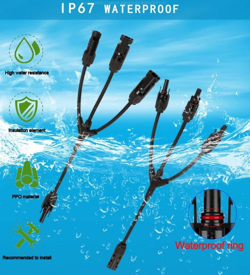 Napelemes Y-elosztó kábel MC4 csatlakozóval, 4 mm², kulccsal