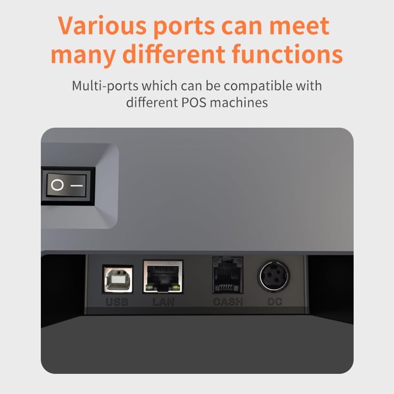 Bisofice Bondrukcer 80 mm Hőpapíros Nyugtanyomtató 220 mm/s, USB + LAN, Pénztárfiók Vezérléssel, ESC/POS, Win/Linux/MAC Kompatibilis