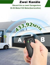 Wvoillty 433.92 MHz Távirányító Garázskapunyitóhoz - 2 Csatornás Kézi Adó Ecostar RSC2, RSE2, RSZ1, Liftronic 500, 700, 800 Modellekhez, Ele 10