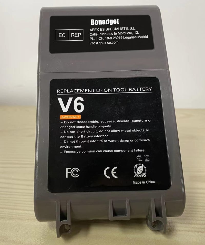 Dyson V6 6000mAh pótakkumulátor + 2 szűrő - Kompatibilis DC58-74, SV03-09 modellekhez