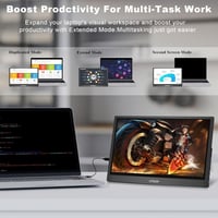 HTNZIR 11,6" Hordozható Érintőképernyős Monitor HDMI/USB-C - Raspberry Pi, Laptop, PS4 Kompatibilis 4