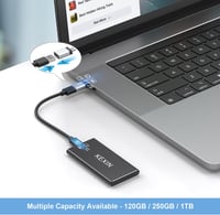 KEXIN 250GB Hordozható Külső SSD - USB 3.0, Alumínium, Fekete 6