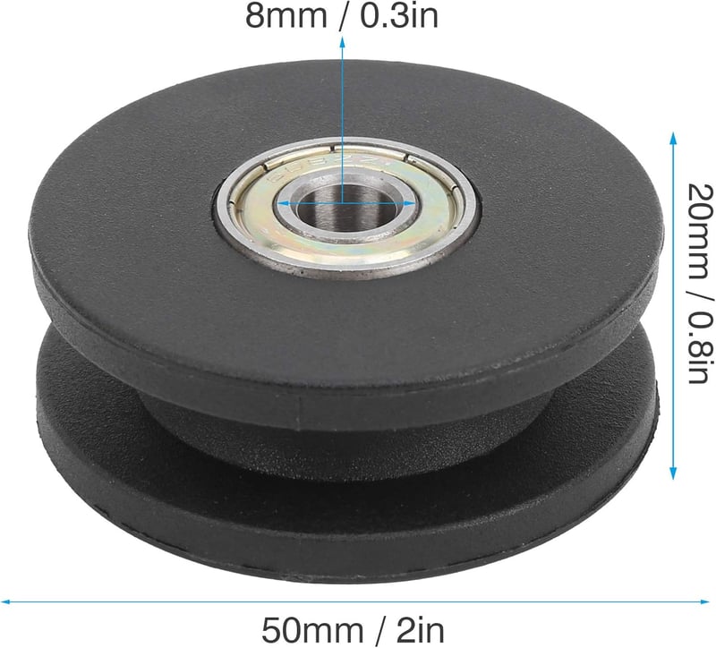 Fitnesz géphez való 50 mm-es nylon csapágyas görgő, 10 db-os szett