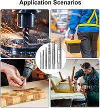 Set de extractoare de șuruburi SRJQXH, 6 piese - Pentru îndepărtarea șuruburilor și piulițelor deteriorate - Oțel carbon, cap pătrat, argintiu - Pentru bricolori și mecanici 7