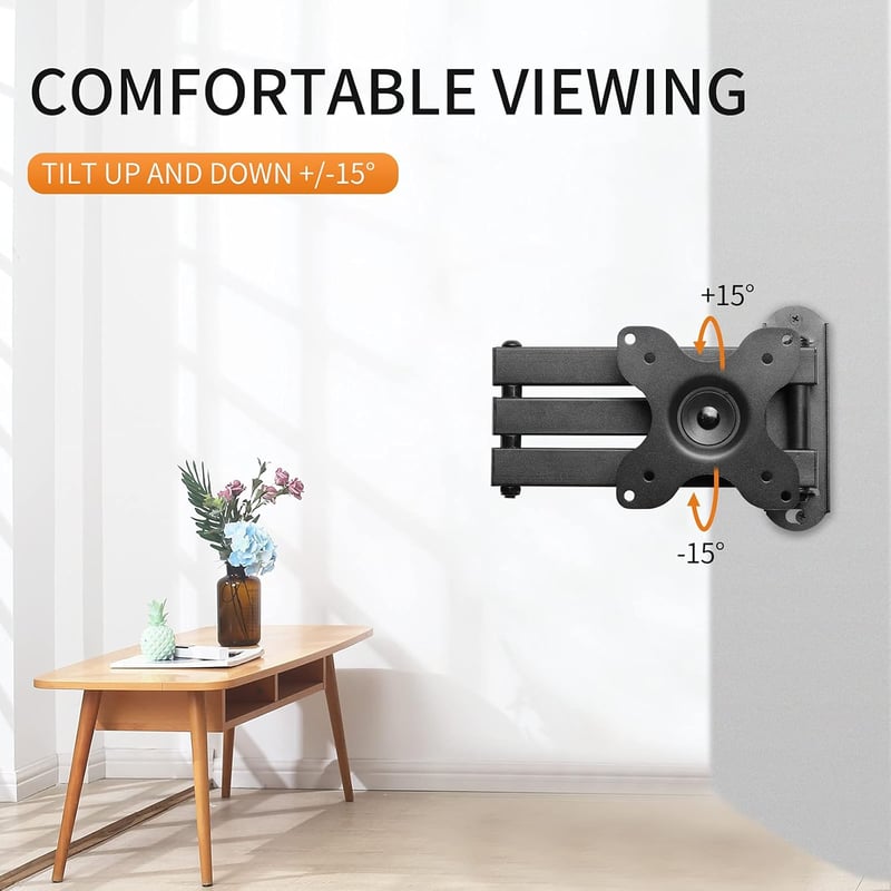 SUPTEK Falra szerelhető TV tartó 13-30" LED/LCD képernyőkhöz, dönthető, 15kg-ig